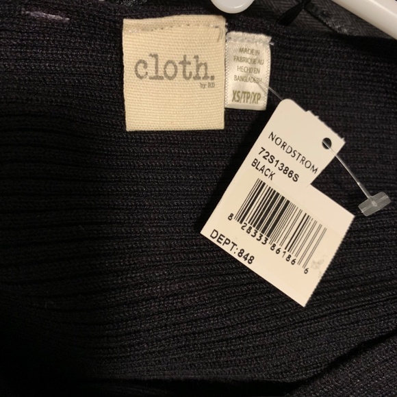 CLOTH NEW Black Ribbed Knit Shrug Sweater Size XS - Picture 10 of 10